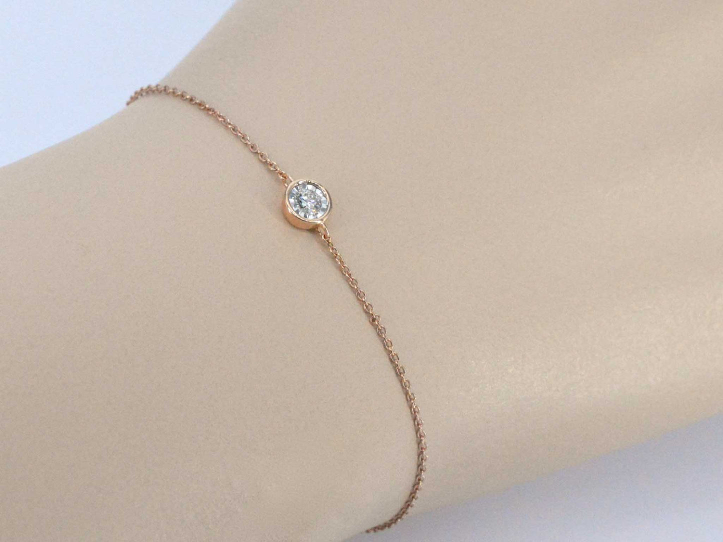 Rosegouden armband met diamant 0.10 carat