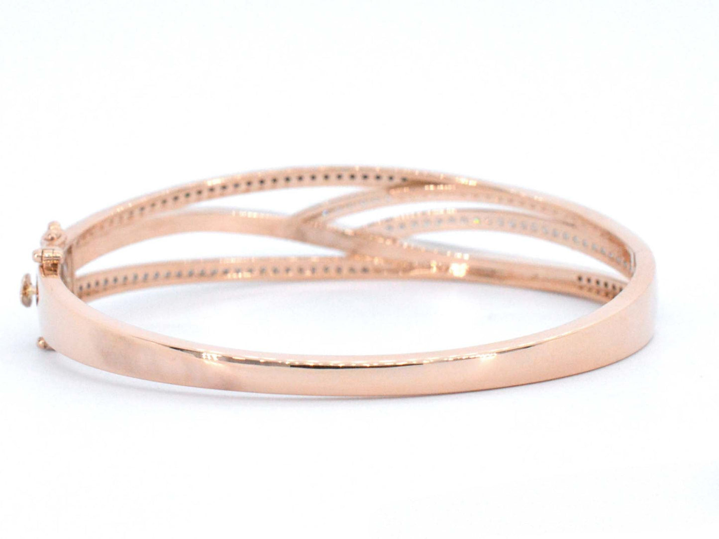 Rosegouden design armband met witte en zwarte briljanten diamanten