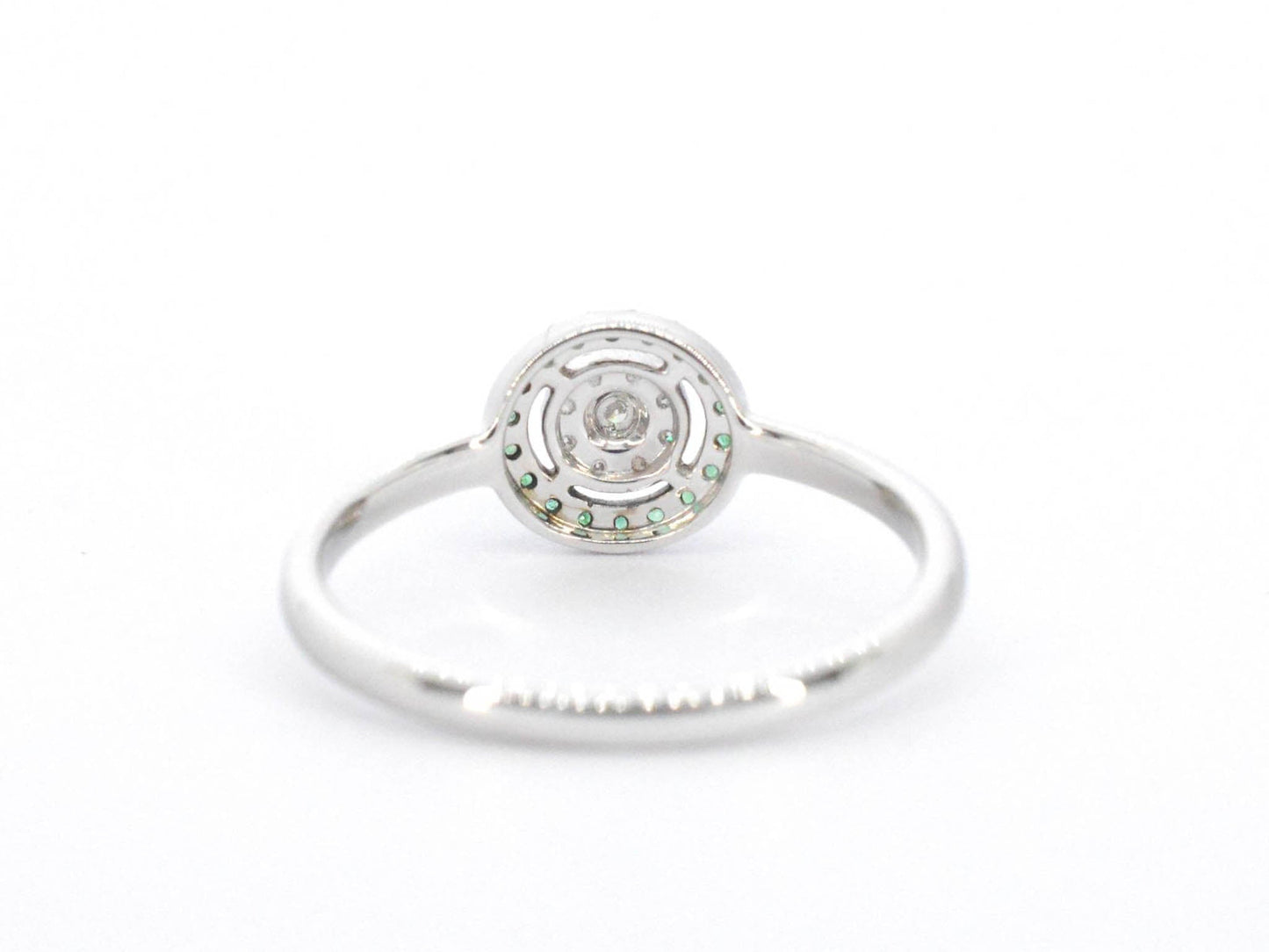 Witgouden ring met diamanten en smaragd 2313-5