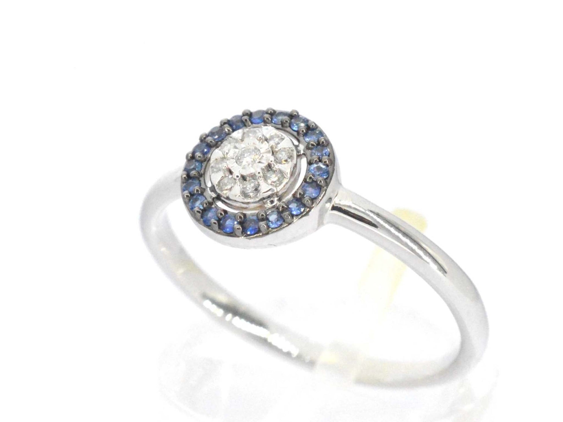 Witgouden ring met diamanten en saffieren 2314-1