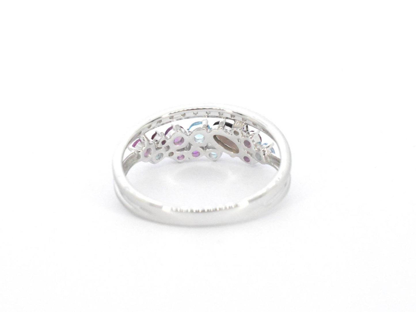 Witgouden ring met diamanten en mooie edelstenen 2317-5