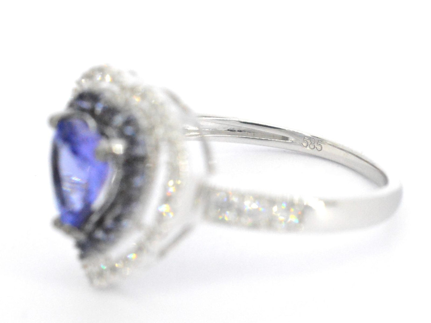 Witgouden ring met diamanten en tanzaniet 2326-7