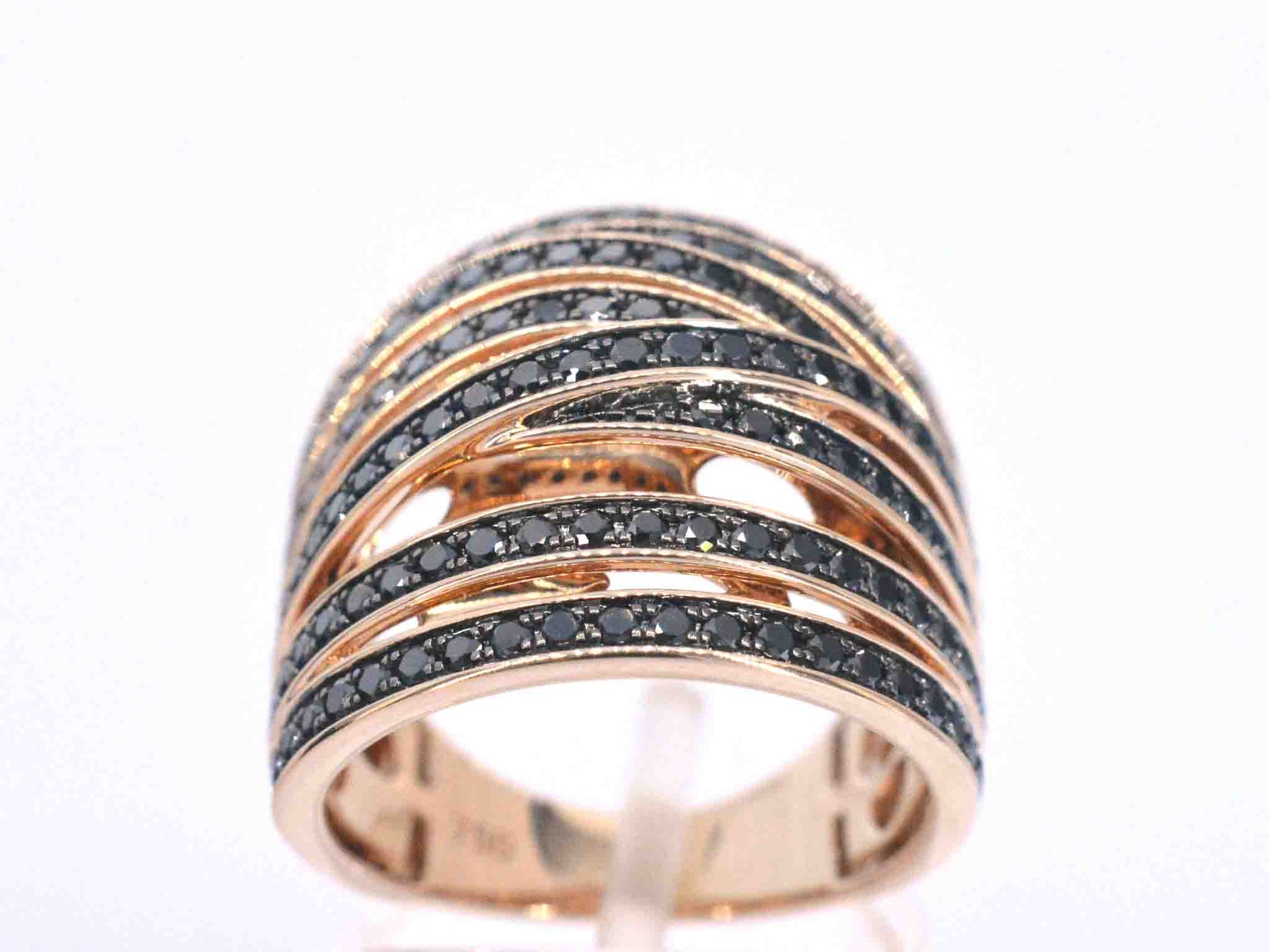 Rosegouden design ring met briljanten diamanten