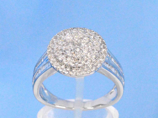 Witgouden entourage ring met 1.00 carat diamanten