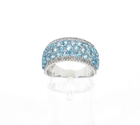 Witgouden rijring met topazen en diamanten