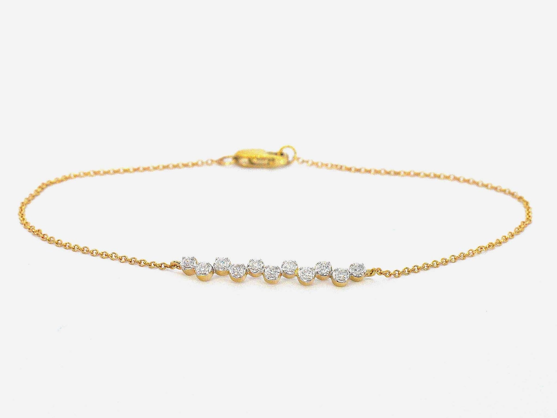 Geelgouden armband met diamanten