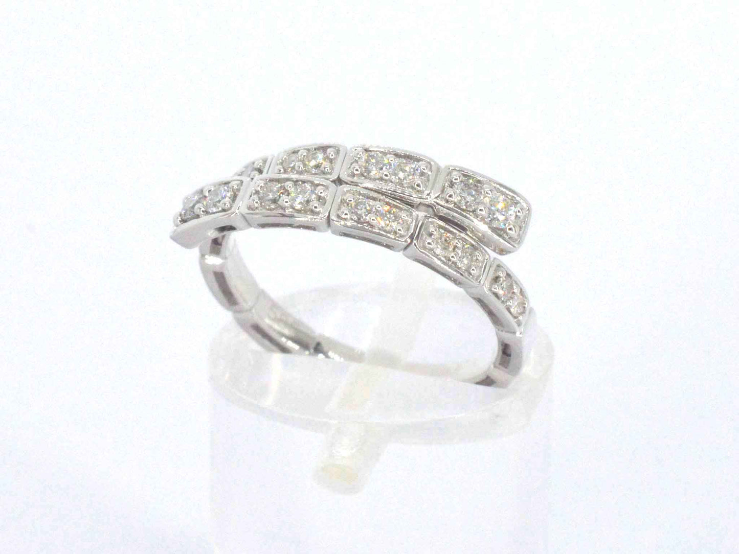 Witgouden design serpent model ring met natuurlijke diamanten