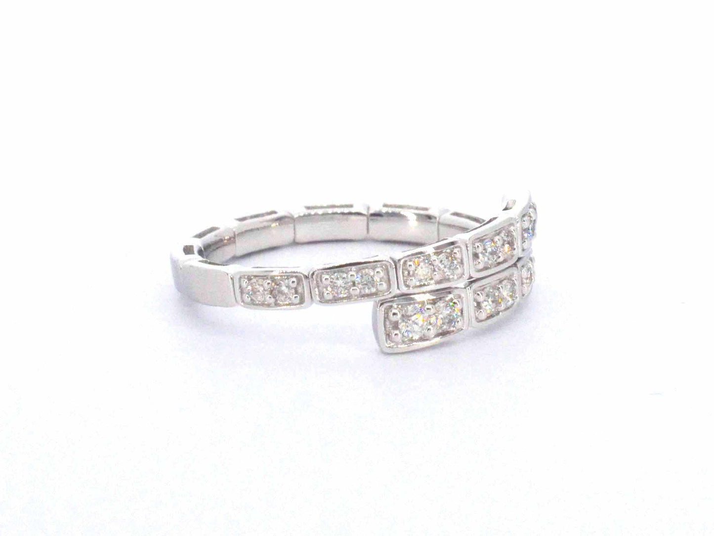 Witgouden design serpent model ring met natuurlijke diamanten