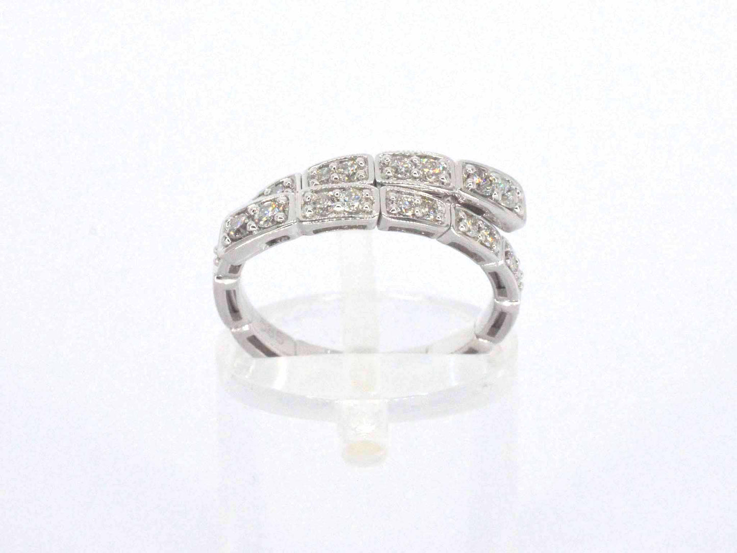 Witgouden design serpent model ring met natuurlijke diamanten