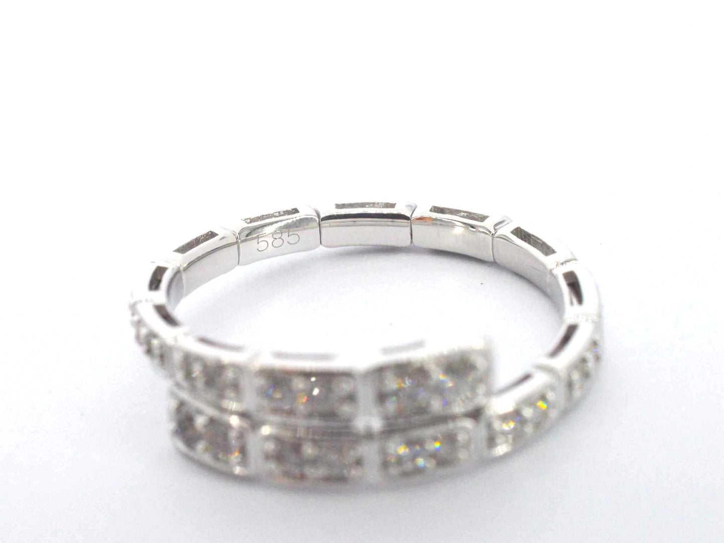 Witgouden design serpent model ring met natuurlijke diamanten