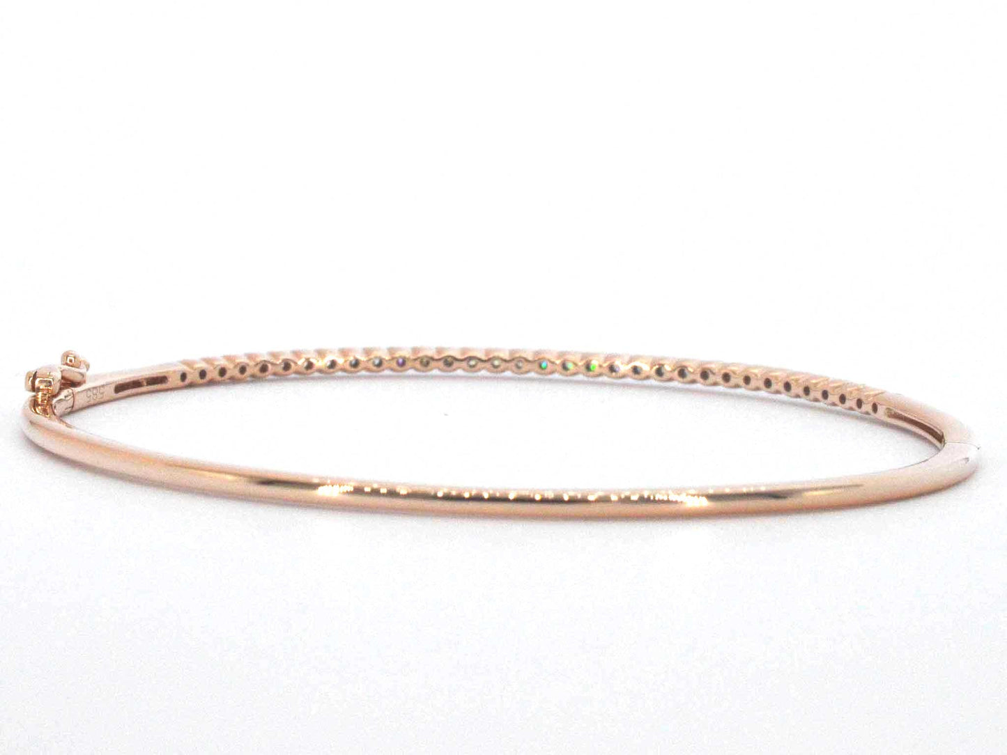 Rosegouden bangle armband met natuurlijke briljant geslepen diamanten