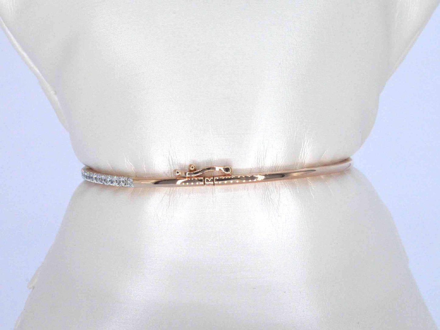 Rosegouden bangle armband met natuurlijke briljant geslepen diamanten