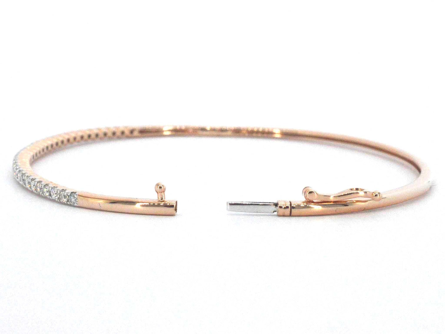 Rosegouden bangle armband met natuurlijke briljant geslepen diamanten