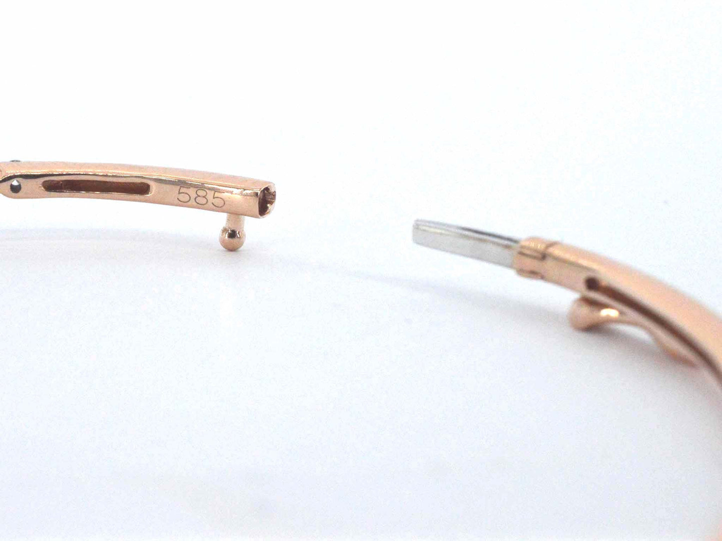Rosegouden bangle armband met natuurlijke briljant geslepen diamanten