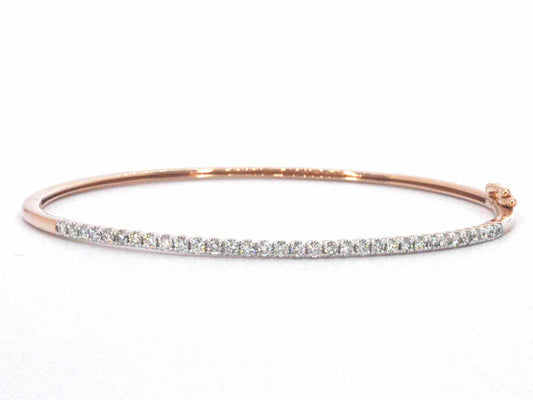 Rosegouden bangle armband met natuurlijke briljant geslepen diamanten