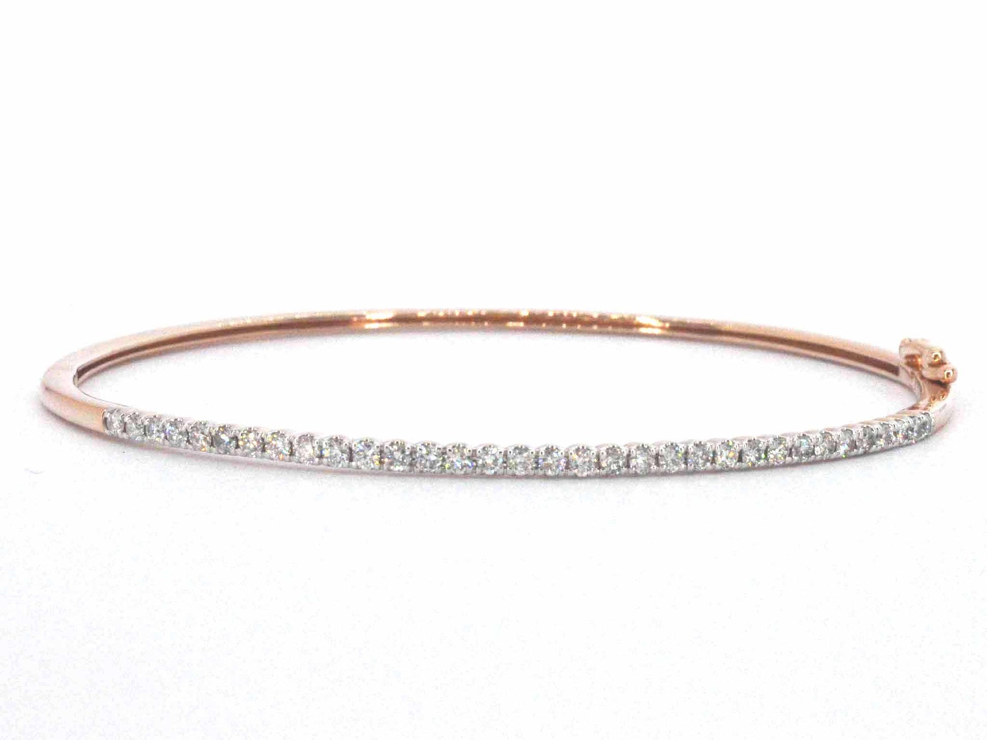Rosegouden bangle armband met natuurlijke briljant geslepen diamanten