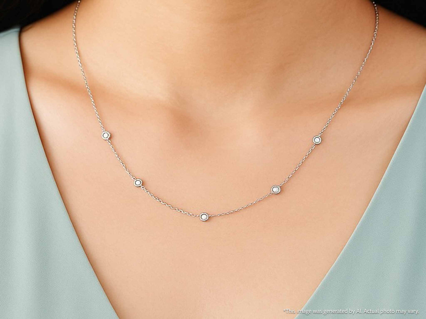 Witgouden halscollier met natuurlijke diamanten