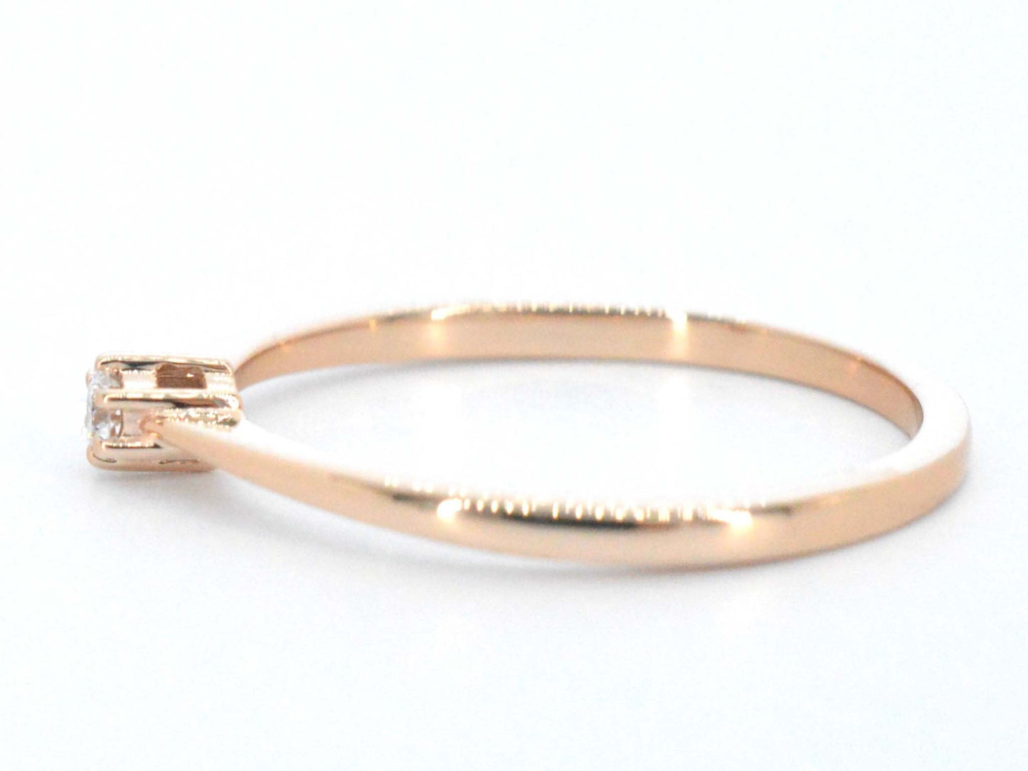Rosegouden ring solitaire met een briljant geslepen diamant
