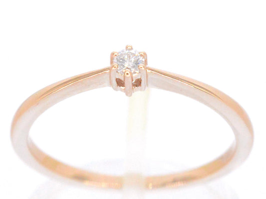 Rosegouden ring solitaire met een briljant geslepen diamant