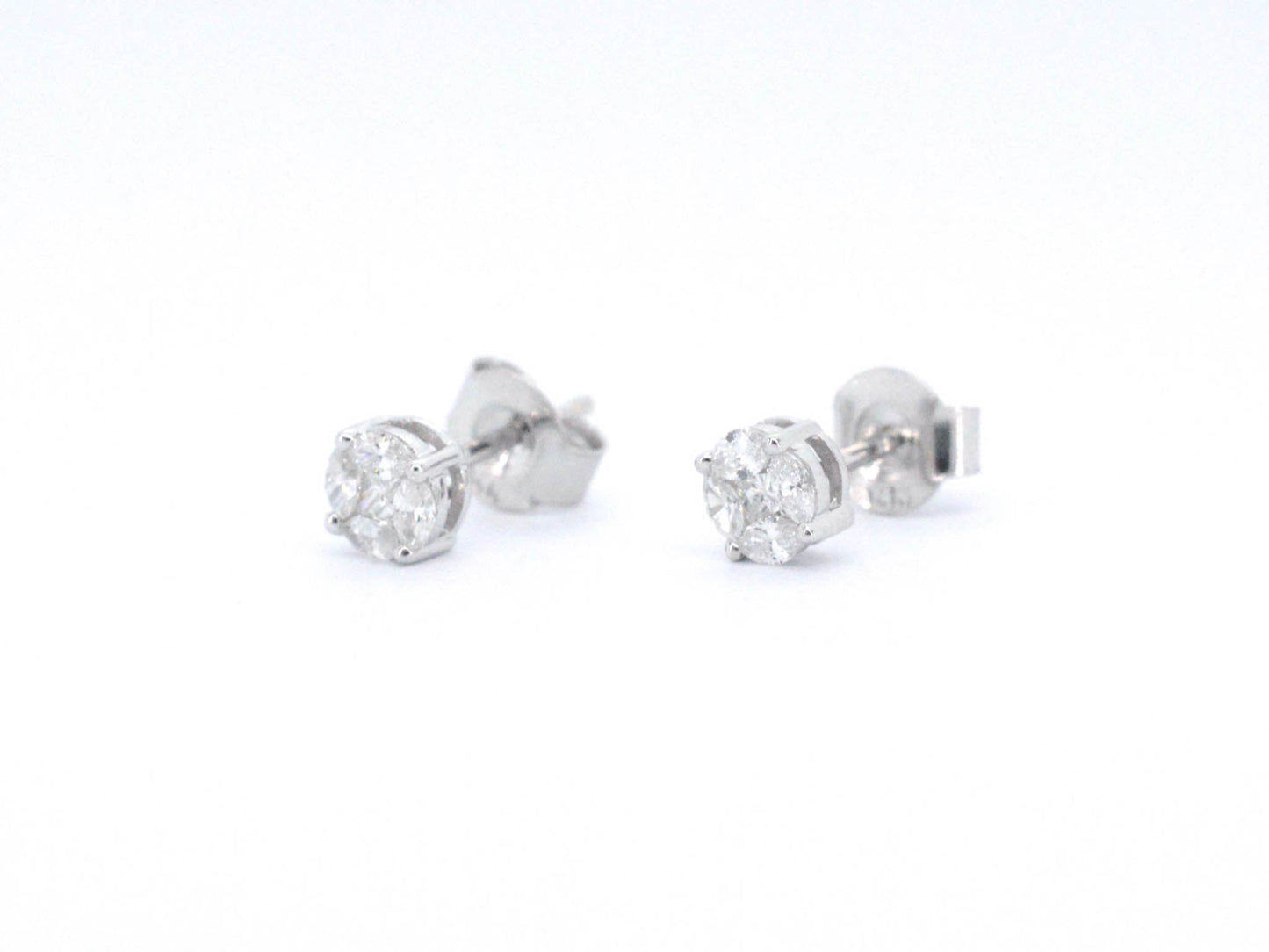 Witgouden oorbellen met diamant 2509-6