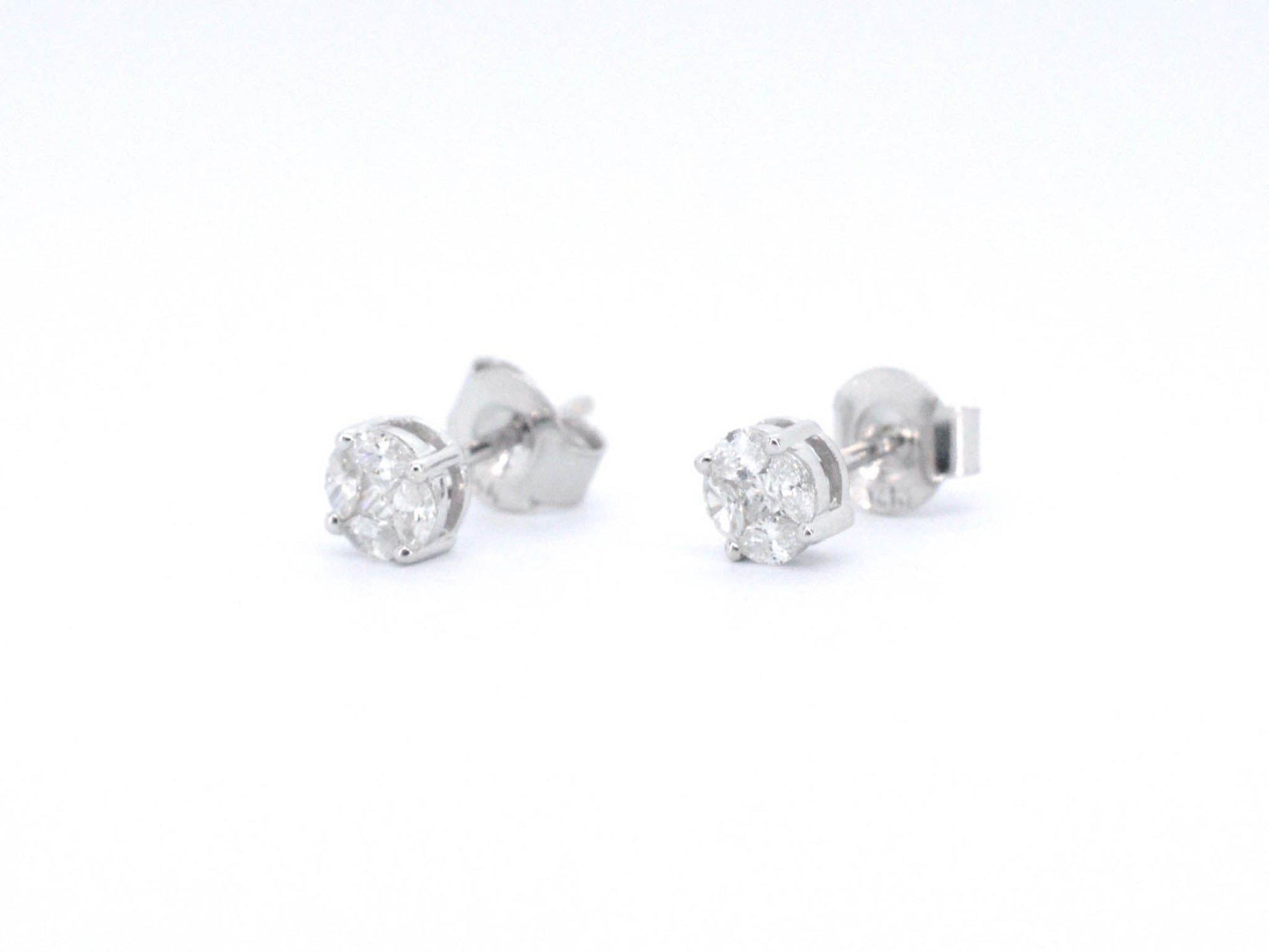 Witgouden oorbellen met diamant 2509-6