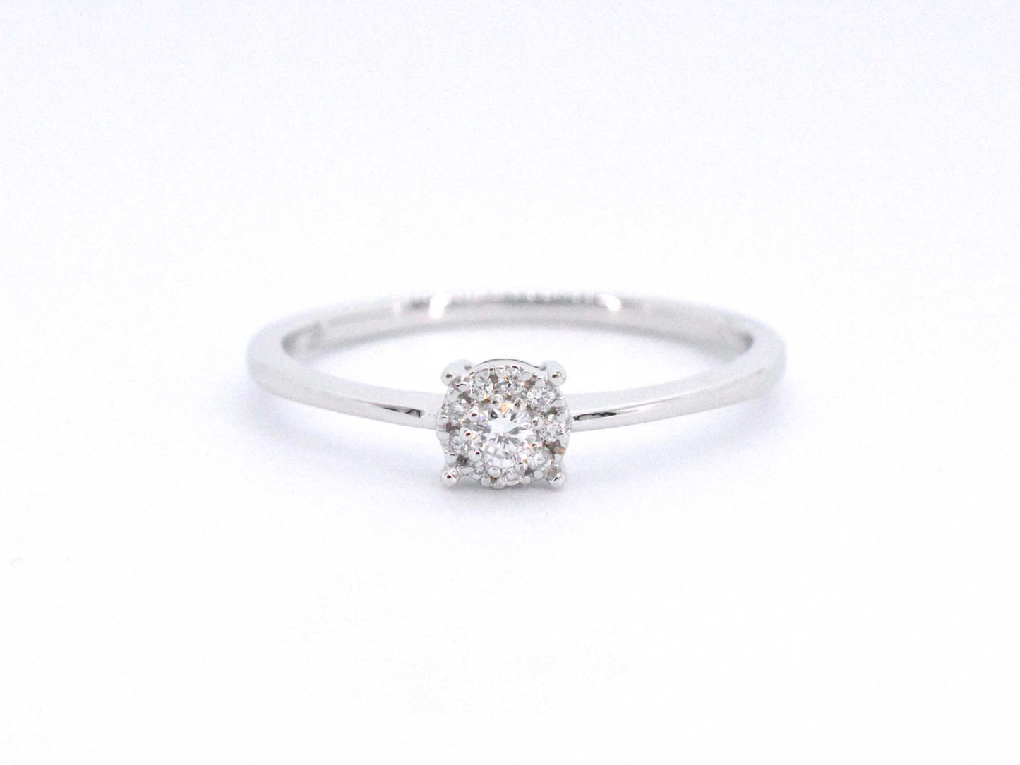 Witgouden ring met briljant geslepen diamant