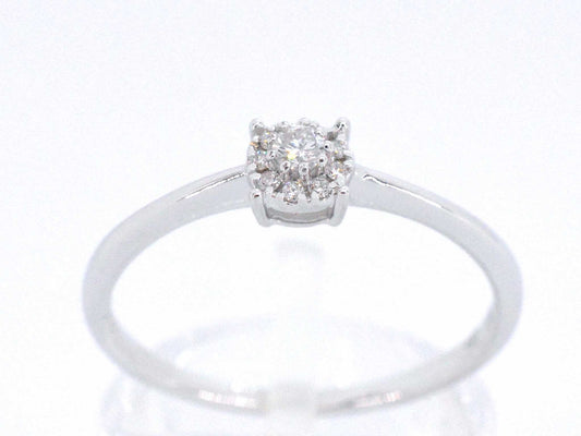 Witgouden ring met briljant geslepen diamant