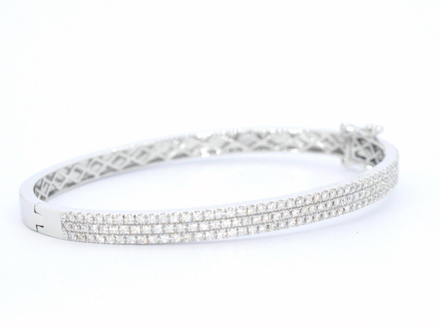 Witgouden vaste armband met briljant geslepen diamant 2520-1