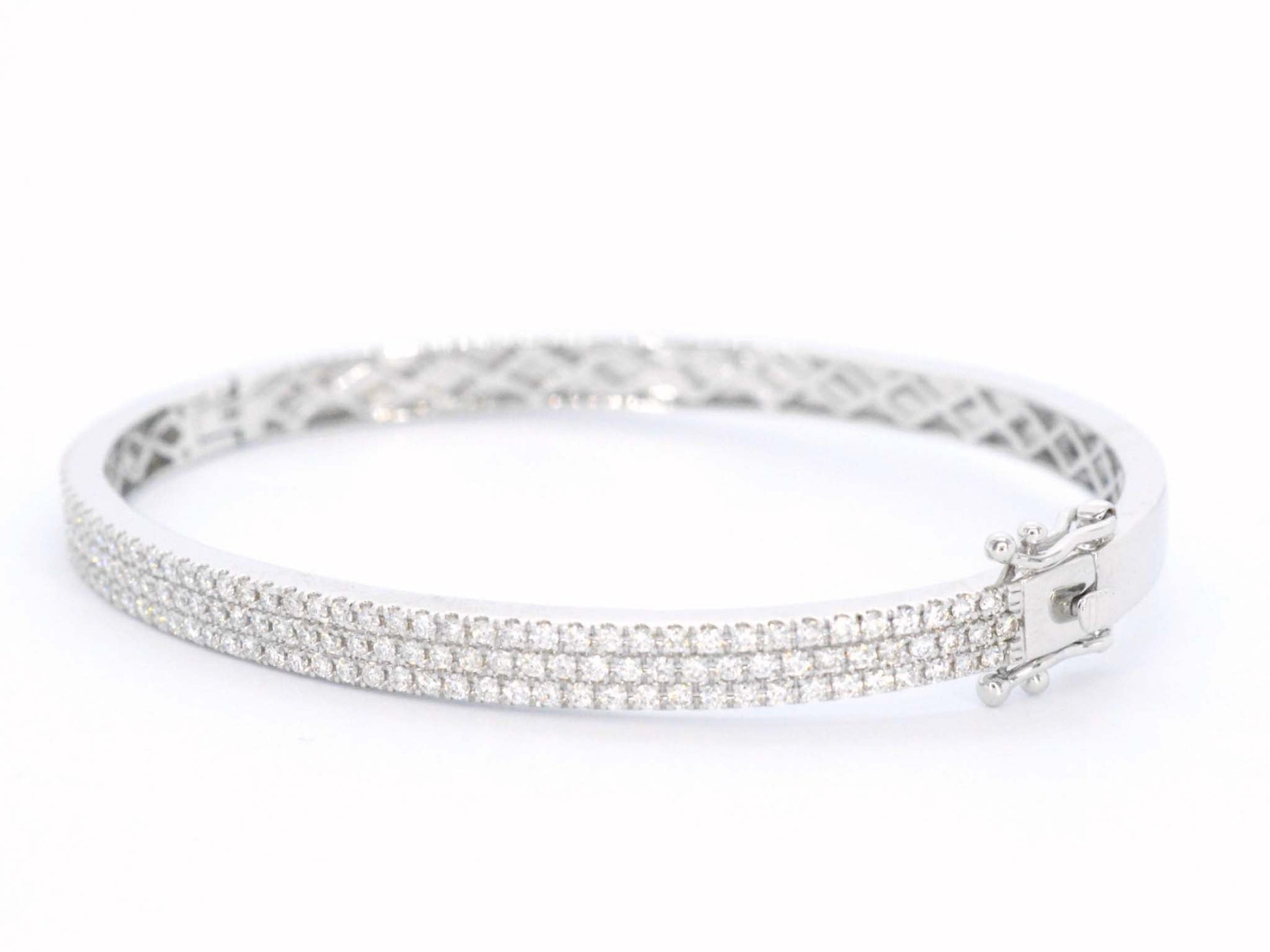 Witgouden vaste armband met briljant geslepen diamant 2520-2