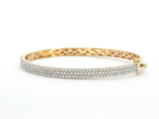 Gouden vaste armband met briljant geslepen diamant