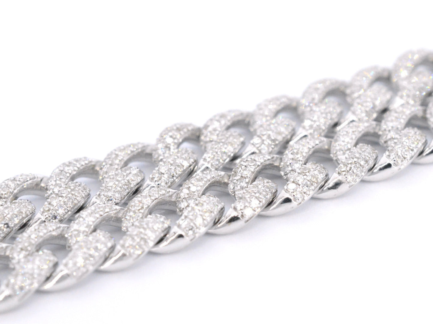 Witgouden cuban ketting vol met diamanten 8.50 carat