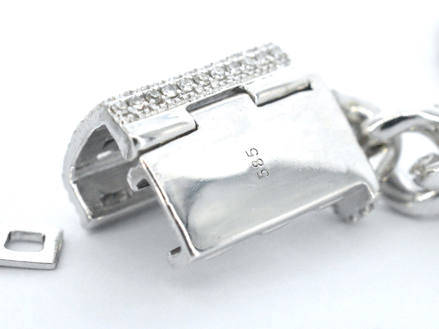 Witgouden cuban ketting vol met diamanten 8.50 carat
