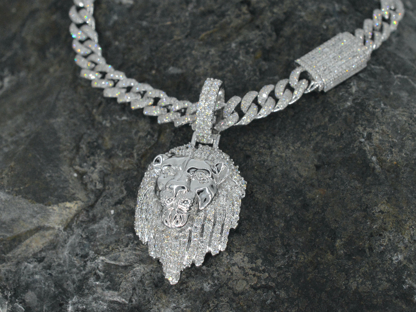Witgouden cuban ketting vol met diamanten 8.50 carat