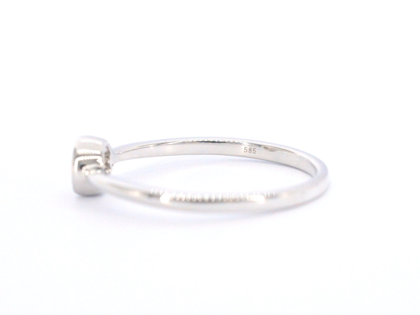 Witgouden ring met roze diamant