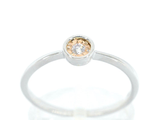 Witgouden ring met roze diamant