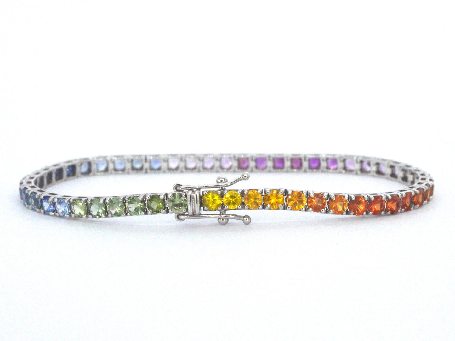 Gouden tennisarmband met 8.50 carat saffieren