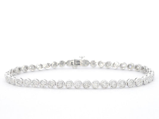 Witgouden armband vol met diamanten gezet