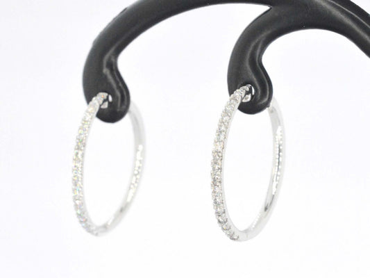 Witgouden creolen oorbellen met diamanten