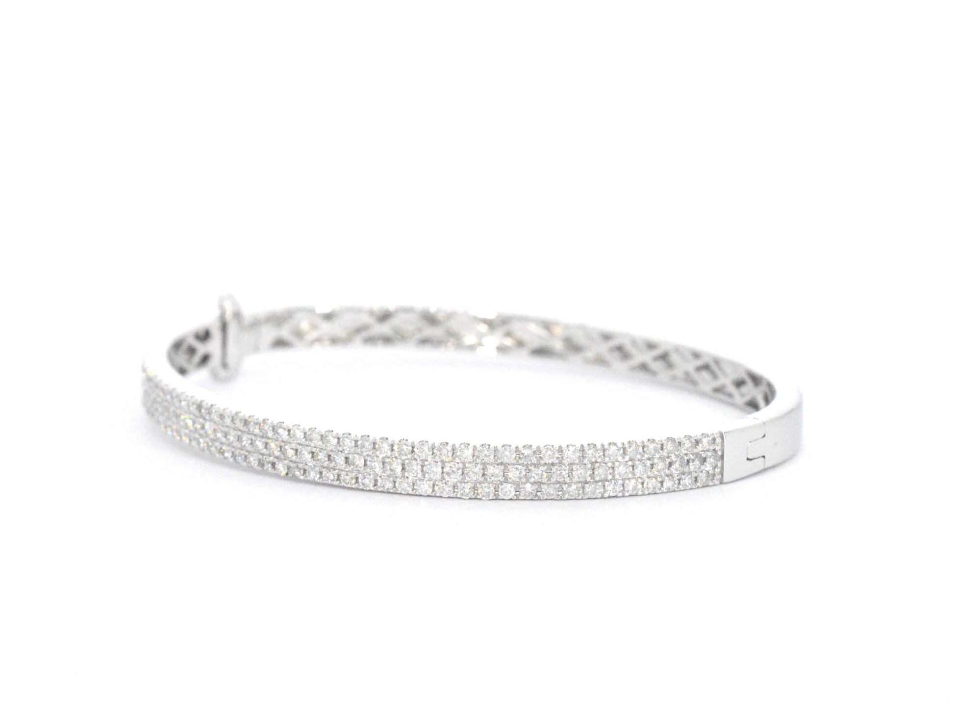 Witgouden vaste armband met briljant geslepen diamant 2618-2
