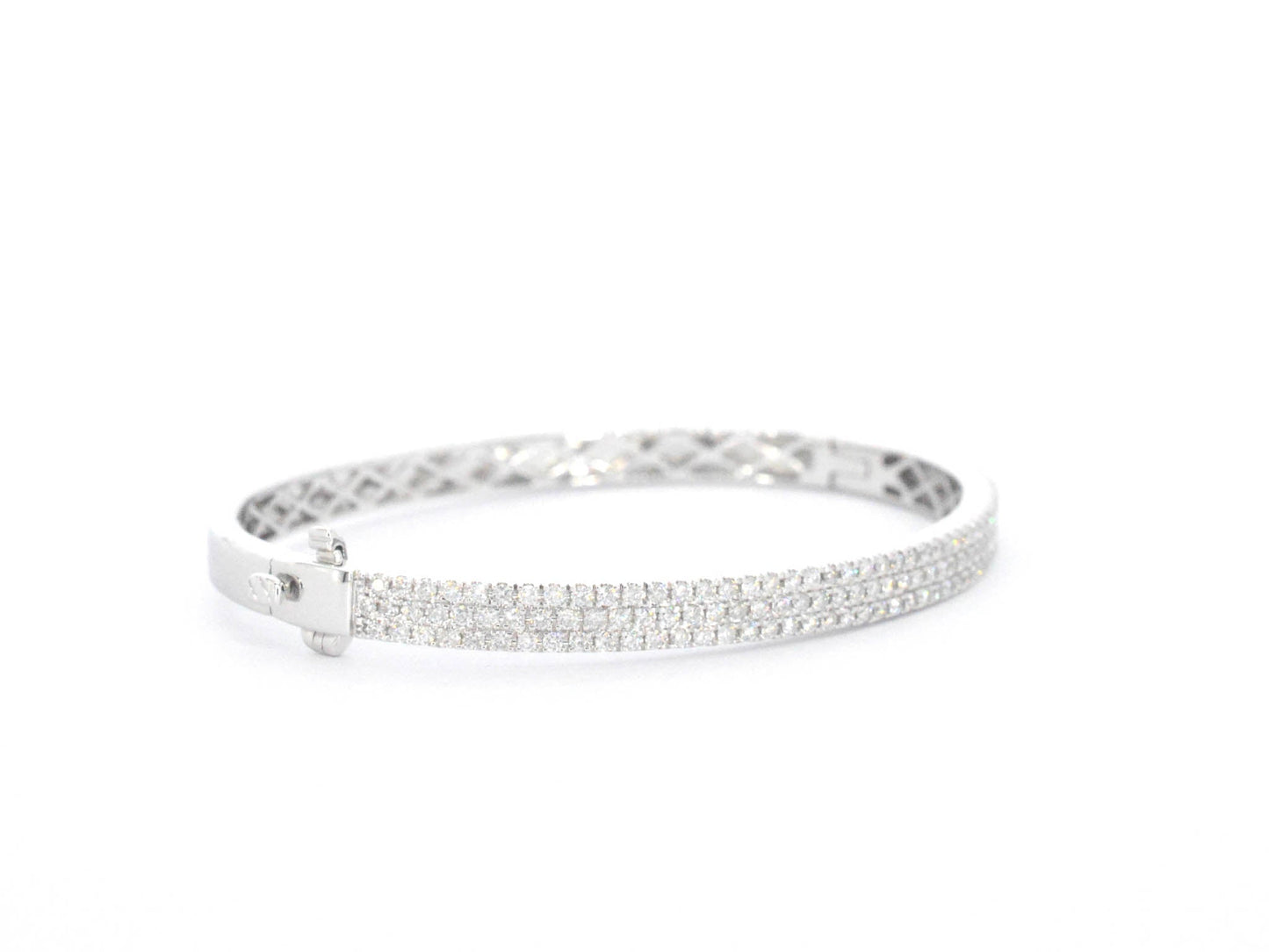 Witgouden vaste armband met briljant geslepen diamant 2618-3