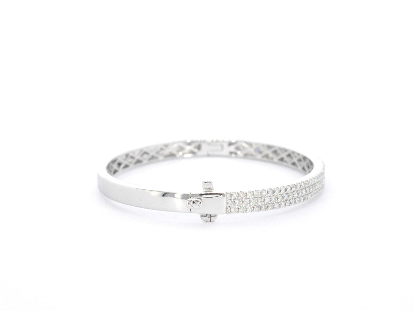 Witgouden vaste armband met briljant geslepen diamant 2618-4