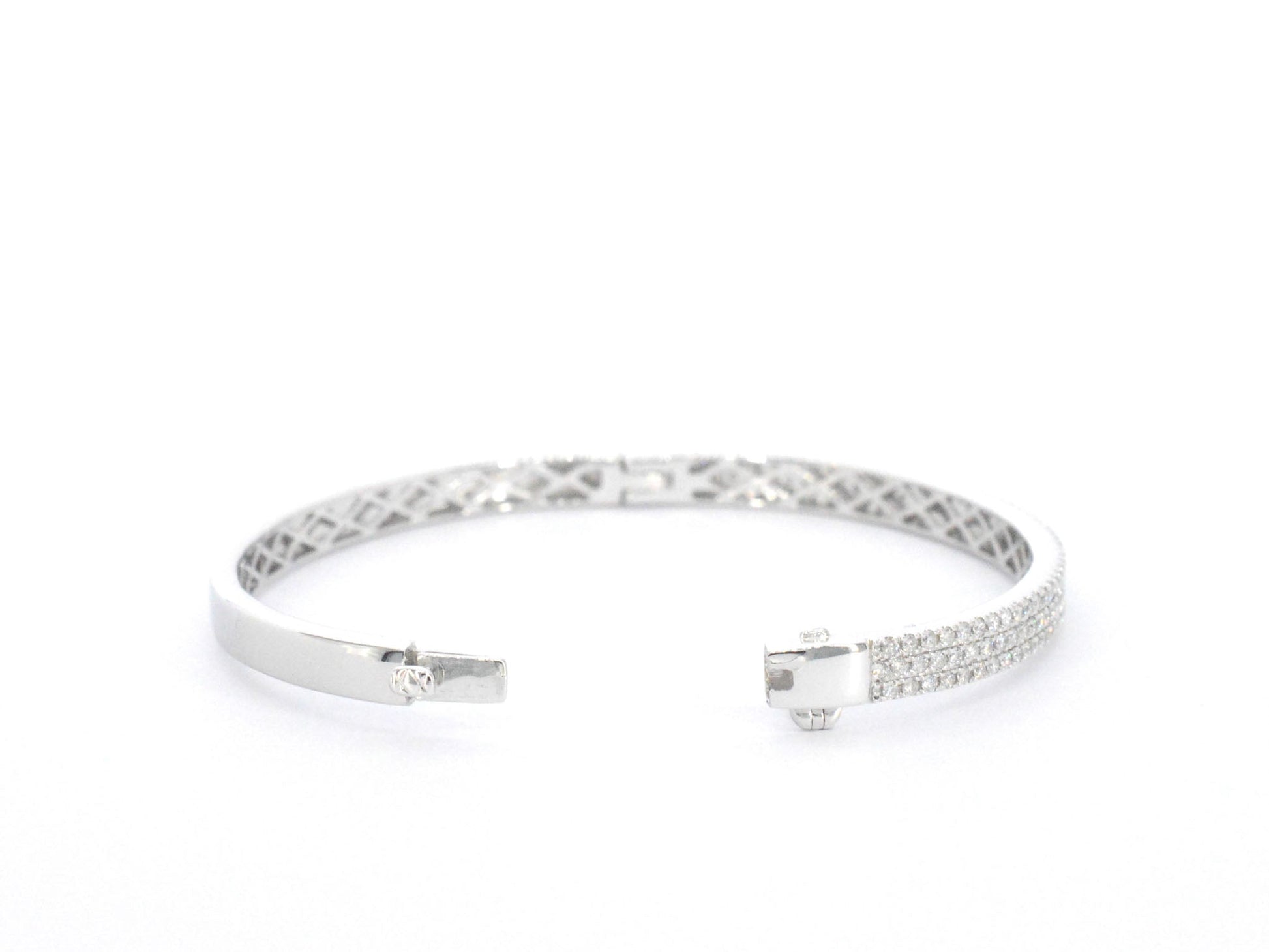 Witgouden vaste armband met briljant geslepen diamant 2618-5