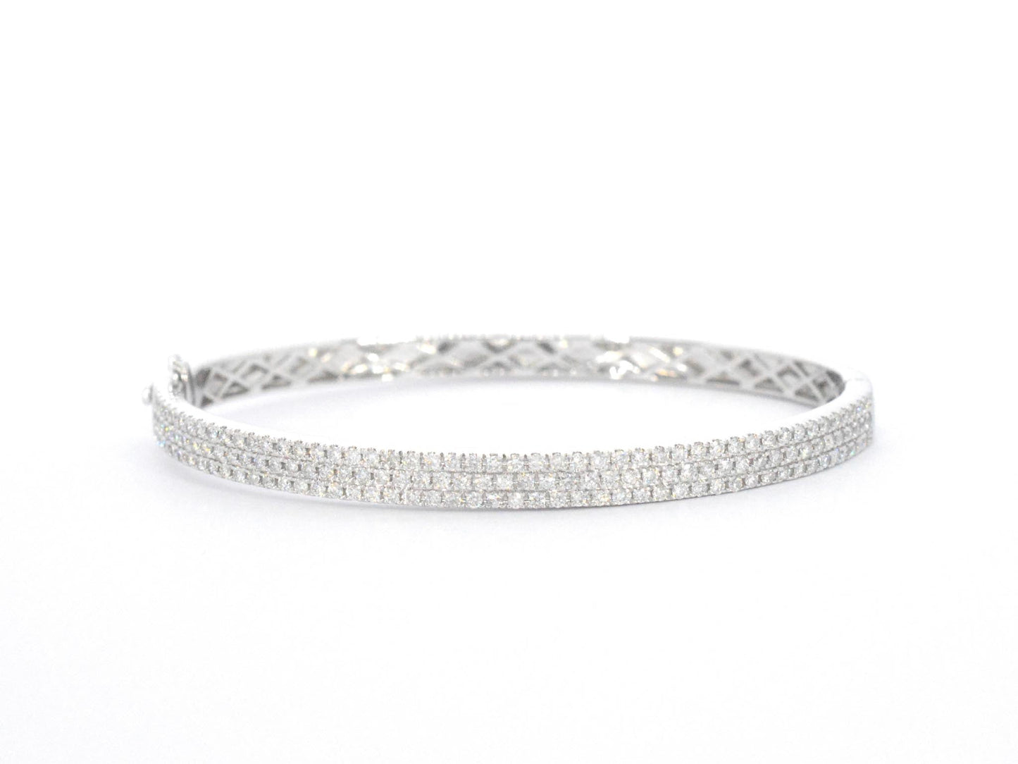 Witgouden vaste armband met briljant geslepen diamant 2618-7