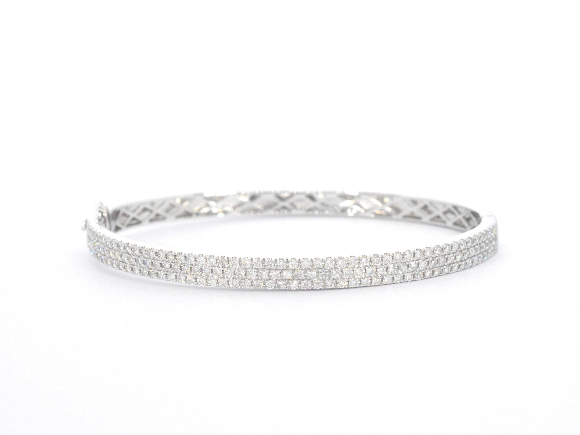 Witgouden vaste armband met briljant geslepen diamant 2618-7