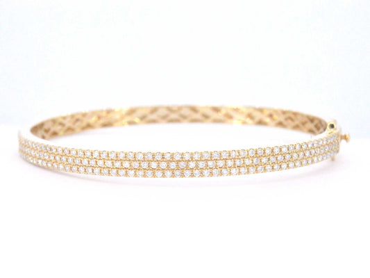 Gouden vaste armband met briljant geslepen diamant