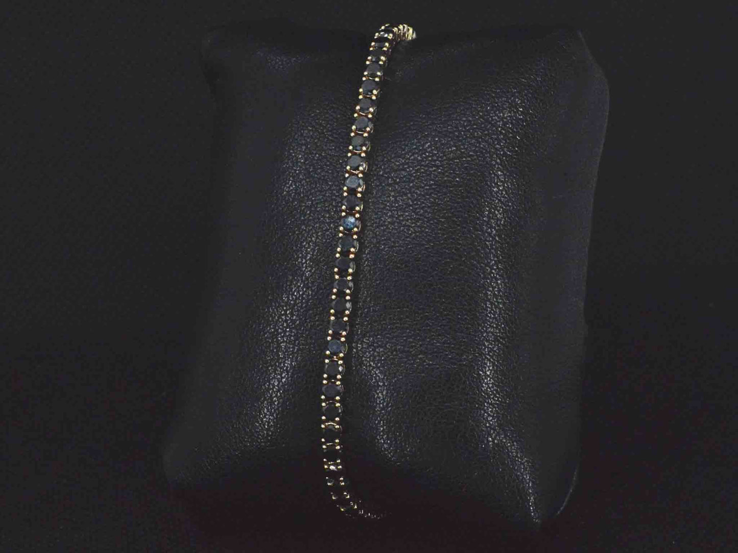 Gouden armband met 7.00 carat zwarte Briljant geslepen diamanten