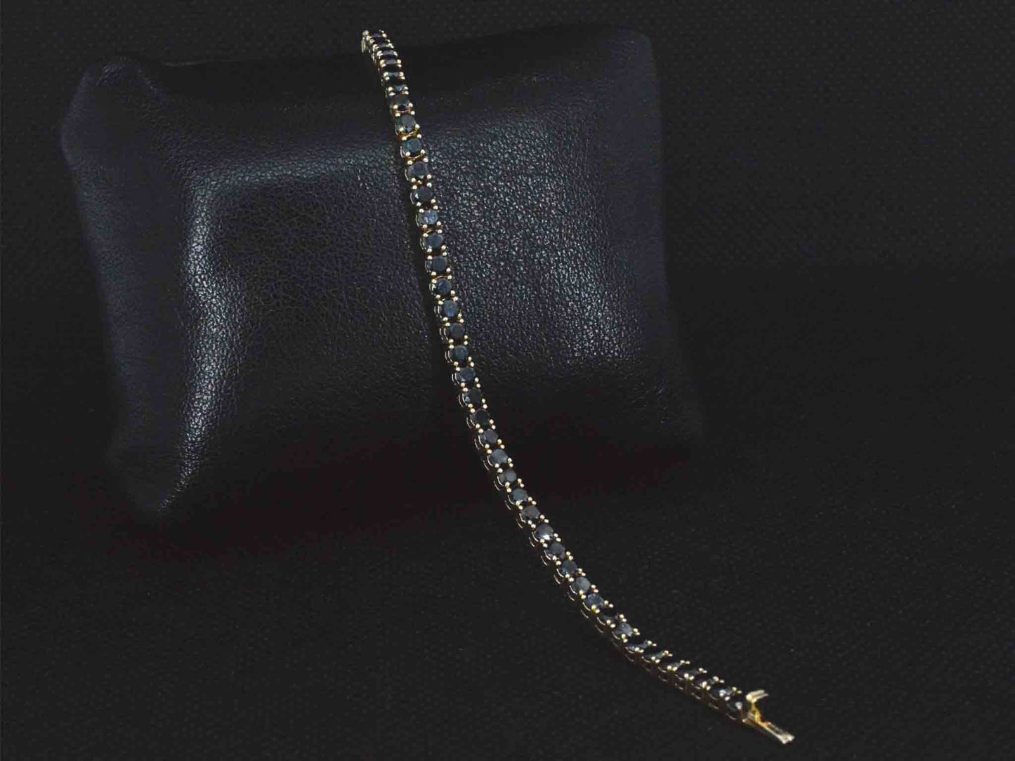Gouden armband met 7.00 carat zwarte Briljant geslepen diamanten