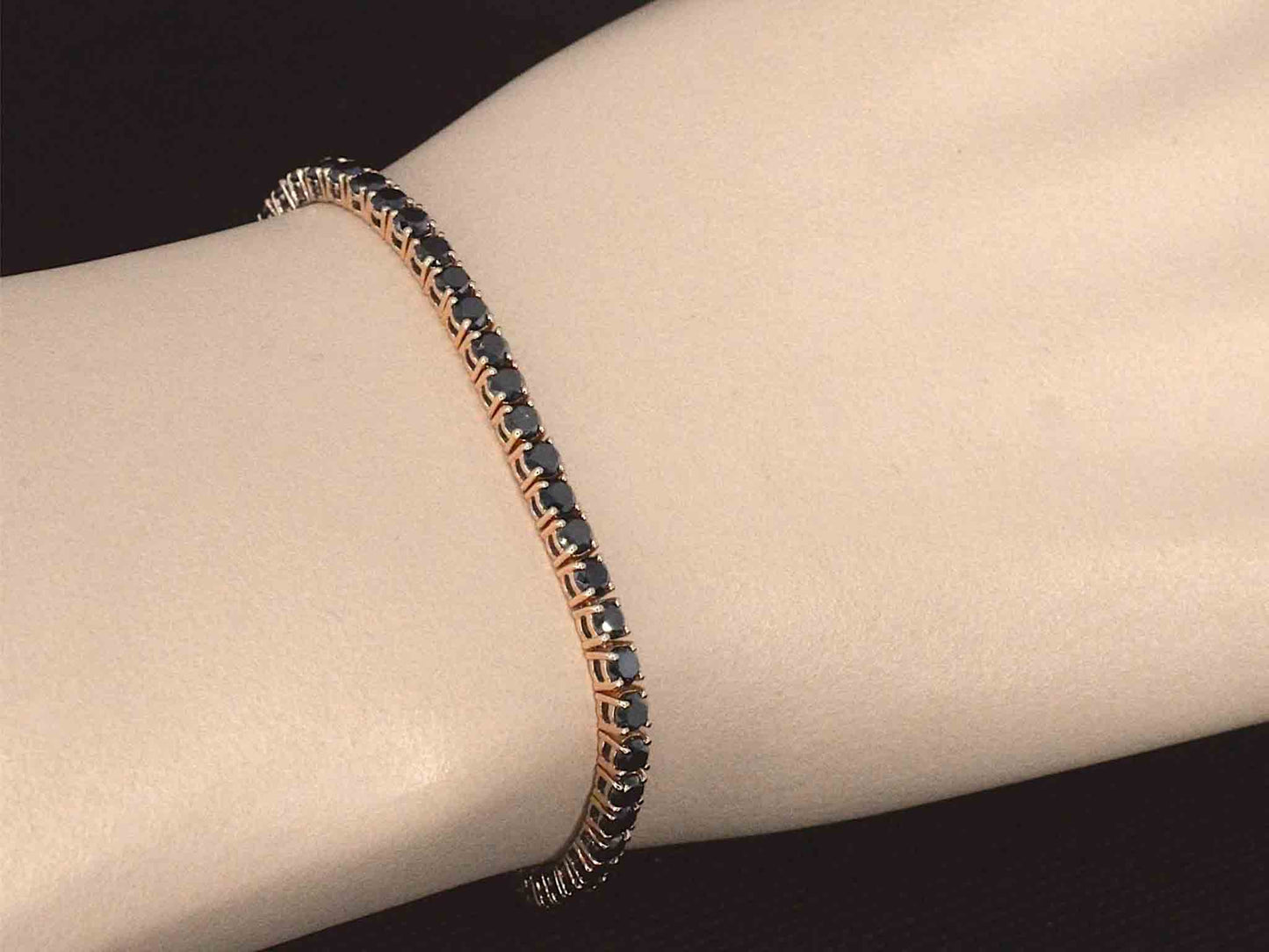 Rosegouden armband met 7.00 carat zwarte Briljant geslepen diamanten