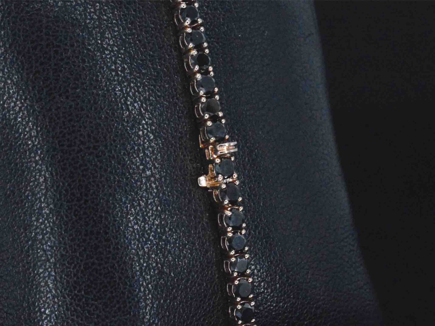 Rosegouden armband met 7.00 carat zwarte Briljant geslepen diamanten