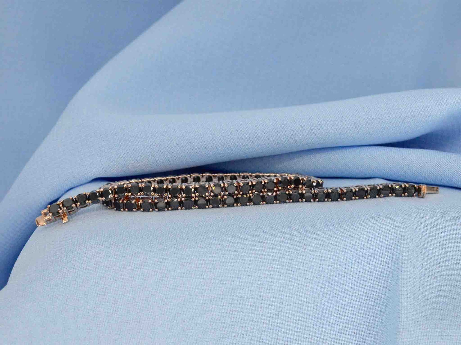 Rosegouden armband met 7.00 carat zwarte Briljant geslepen diamanten